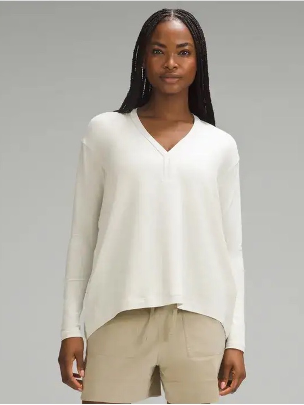 lululemon athletica Women's V-Neck Long-Sleeve Top in White